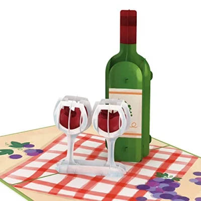 Abbildung von papercrush® Pop Up Karte Wein 3D Geburtstagskarte mit Weinflasche &amp; Weinglas für Frauen Männer, Lustige Glückwunschkarte zum Geburtstag Weinliebhaber, Gutschein Weinverkostung Weinprobe