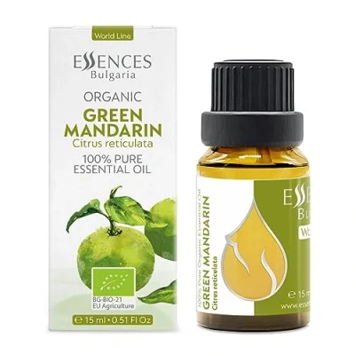 Abbildung von Essences Bulgaria Bio Grüne Mandarine Ätherisches Öl 15ml Citrus reticulata 100% Naturrein Unverdünnt Therapeutischer Grad Aromatherapie Kosmetik Tierversuchsfrei Gentechnikfrei Vegan