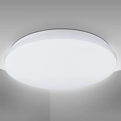Abbildung von B.K.Licht Deckenlampe mit indirektem Licht, neutralweiße Lichtfarbe, 15 Watt, 1500 Lumen, LED Deckenleuchte, Lampe, Wohnzimmerlampe, Schlafzimmerlampe, Küchenlampe, 27x5x4 cm, Weiß
