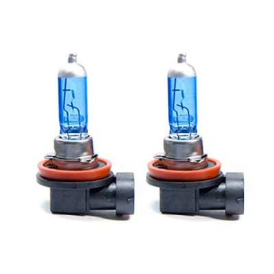 Abbildung von 2x H16 SUPER WHITE BLUETECH® GLÜHLAMPEN 19W 7500K Xenon Optik PGK19 3 mit E Prüfzeichen