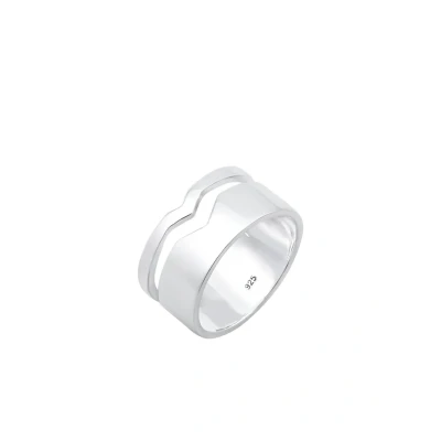 Abbildung von Elli GEO Cutout Basic Trend Ring, Damen, Größe: 54, Silver