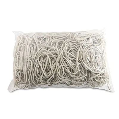 Abbildung von OFFICE PRODUCTS Gummibander Durchmesser: 80mm Farbe: Weiß/Gewicht: 1000g 1 kg/Haushaltsgummi Gummiringe Gummi/Kautschuk 60% / Gummis für Zuhause Büro Schule