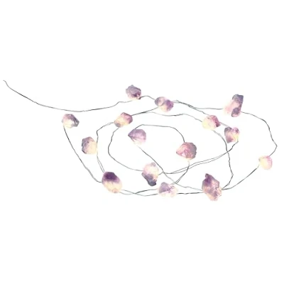 Abbildung von moses. Omm for you Energiestein Lichterkette, Leuchtkette mit 20 Amethysten und Timer Funktion, Deko für zuhause, Yoga Meditationsraum, Lila