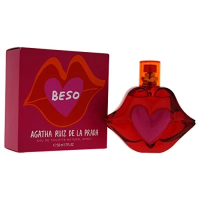 Abbildung von Agatha Ruiz de la Prada Perfumes Beso, Eau Toilette für Damen Langanhaltend Verspielter, charmanter und moderner Duft Zitrus , blumige, Apfel Jasminnoten Ideal tagsüber 50 ml