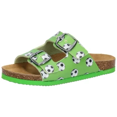 Abbildung von LICO Bioline Universe Soccer Unisex Pantolette flach für Kinder, Größe: 35, Green Schuhe