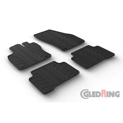 Abbildung von Gledring 0079 Fußmattensatz Gummi vorne und hinten 4 schwarz 750mm 550mm