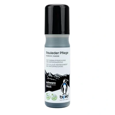 Abbildung von biped Rauleder Pflege zur Farbauffrischung, Pflege, Schutz und Imprägnierung Wildleder, Velours Nubuk Pflegemittel Stick für Textilien TEX Materialien PFC frei 75 ml z2790(schwarz)