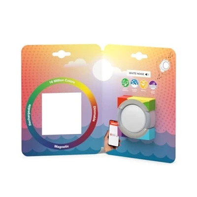 Abbildung von OSRAM SMART+ DOT IT TWIST &amp; SHAKE, smartes mobiles Nachtlicht oder Kinderlicht mit 16 Mio RGB Farben, steuerbar über DRUCK Rotation APP, magnetisch, Schlaffunktion Ambientgeräuschen