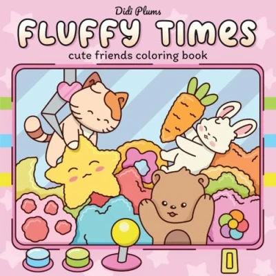 Abbildung von Fluffy Times: Cute Coloring Book for Adults &amp; Teens Featuring Adorable Animal Friends in Cozy Hygge Scenes Relaxation (Fluffy Times Coloring)