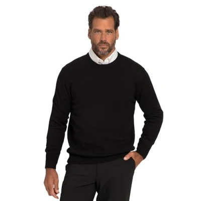 Abbildung von JP 1880 Herren Rundhals Pullover, Schwarz, XXL EU