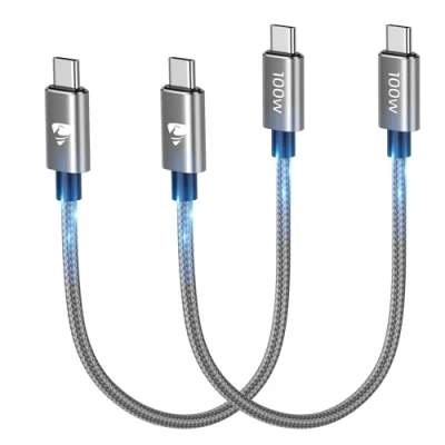 Abbildung von USB C auf Ladekabel [2Stück 30CM] 100W/5A Kabel Kurz Schnellladekabel für iPhone 16 15 Pro Max, Samsung S24 S23 S22, iPad Pro, MacBook Pro/Air, Pixel