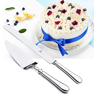Abbildung von OTW Pavilion 18/10 Edelstahl tortenbesteck Set 2 teilig kuchenheber Tortenheber Tortenmesser hochzeit