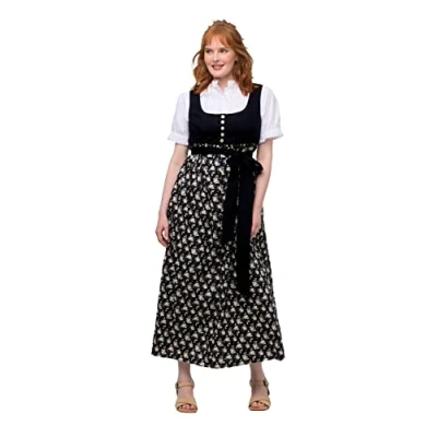 Abbildung von Ulla Popken Damen Dirndl Empire Style Kleid, Marine, 46