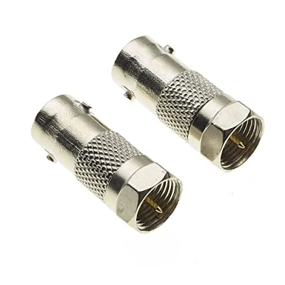 Abbildung von F Typ Stecker auf BNC Buchse Adapter, 2 Stück Koaxialkabel Adapter für Scanner, CCTV, Video Anwendungen, Funkantenne