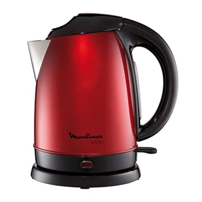 Abbildung von Moulinex Subito Wasserkocher, Edelstahl, 1,7 Liter Fassungsvermögen, Abnehmbarer Kalkfilter, Klappdeckel, Weinrot, BY530530