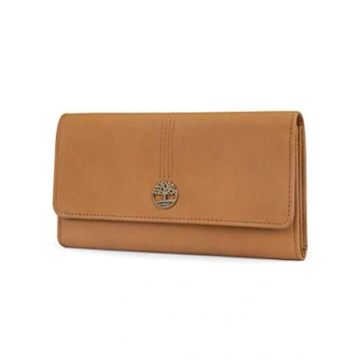 Abbildung von Timberland Damen Leather RFID Flap Wallet Clutch Organizer Geldbörse, Weizen (Nubuk), 38 EU