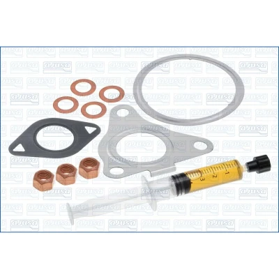 Abbildung von AJUSA JTC11966 Montagesatz, Lader with studs, syringe oil mit Dichtungen Montageanleitung