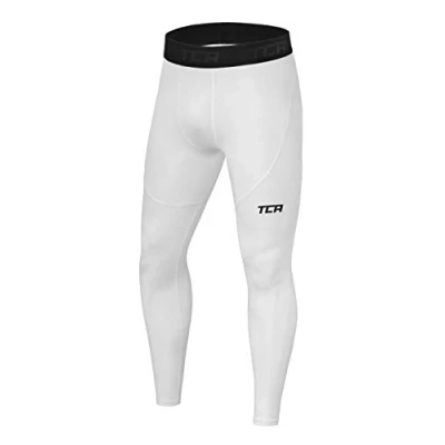 Abbildung von TCA Herren Pro Performancance Leggings, Kompressionshose, Sporthose, Lang Weiss, L