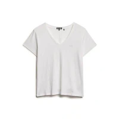 Abbildung von Superdry V Shirt »STUDIOS SLUB EMB VEE TEE«, strukturiertes T mit Ausschnitt und Stickerei