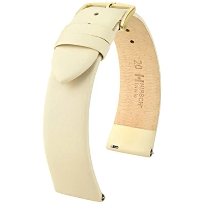 Abbildung von HIRSCH Uhren Armband Toronto M Uhr Band aus italienischem Kalbs Leder mit feiner Narbung Beige 18 mm