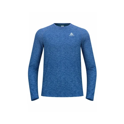 Abbildung von Odlo Essential Seamless Crew Neck Laufweste Herren Dunkelblau, Größe S