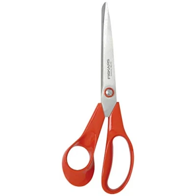 Abbildung von Fiskars Universalschere für Linkshänder, Länge: 21 cm, Rostfreie Stahl Klinge/Kunststoff Griffe, Rot, Classic, 1005147