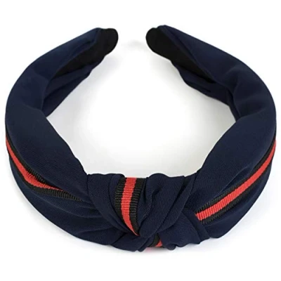 Abbildung von styleBREAKER Damen Haarreif mit Knoten und Zierstreifen, Retro Style Haarband, Headband 04026018, Farbe:Dunkelblau