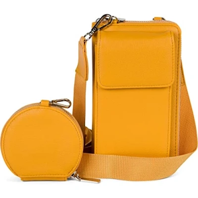 Abbildung von styleBREAKER Damen Taschen Set 2 Teilig Mini Bag mit Handy Fach und RFID Schutz, Umhängetasche, Handytasche, Crossbag 02012385, Farbe:Weiß