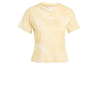Abbildung von adidas Performance Flower TEE Tshirt print, Damen, Größe: Small, Crystal sand/semi spark