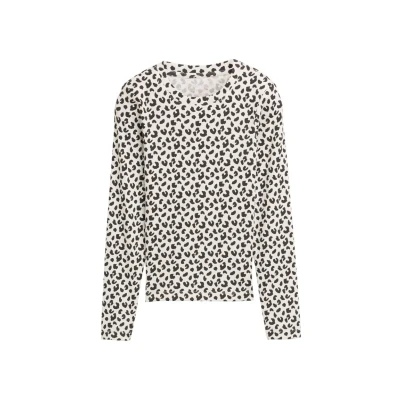 Abbildung von TOM Tailor RIPP Langarmshirt MIT Leoprint Langarmshirt, Damen, Größe: 164, Ecru mini leopard design