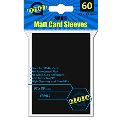 Abbildung von Arkero G Small Matt Card Sleeves Black (60 Matte, Schwarze Kartenhüllen) Größe