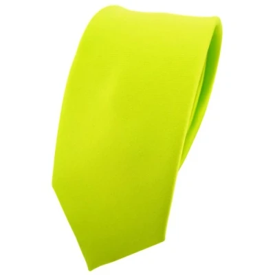 Abbildung von TigerTie Herren Krawatte 6 cm schmale Satin Tie in grün neongrün leuchtgrün einfarbig uni Business, festliche Veranstaltungen und Freizeit
