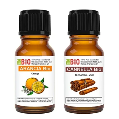 Abbildung von OrangenÖl ZimtÖl Set Bio Ätherisches Öl 100% Reines Aromatherapie Kosmetik Therapeutische Laborbio