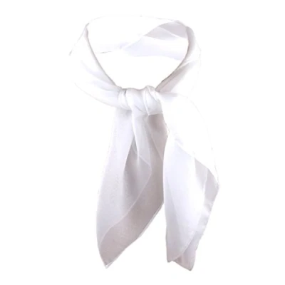 Abbildung von TigerTie Damen Chiffon Nickituch in weiß schneeweiß einfarbig unicolor Halstuch Größe 50 cm x