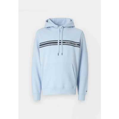 Abbildung von Tommy Hilfiger Central Chest Stripe Hoody Unisex Sweatshirt, Größe: Small, Breezy blue