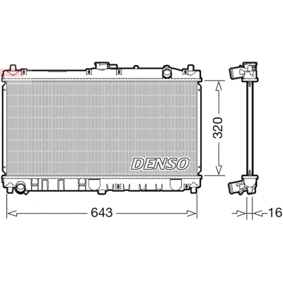 Abbildung von Kühler, Motorkühlung DENSO DRM44031