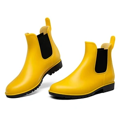 Abbildung von DREAM PAIRS Stiefel Damen Gummistiefel Halbhoch Chelsea Boots,Size 37,Gelb,SDRB2201W E