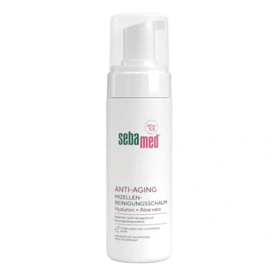 Abbildung von SEBAMED Anti Aging Mizellen Reinigungsschaum für die Gesichtsreinigung, Männer und Frauen, zur Make Up Entfernung geeignet, bei fettiger unreiner Haut, mit Hyaluron Aloe Vera,150 ml