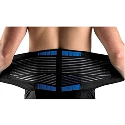 Abbildung von SUAVER Deluxe Neoprene Doppelriemen Rückenbandage Verstellbarer Taillen Trimmer Gürtel,Lendenwirbelstütze Bauch Bandage Linderung bei Ischias für Herren und Damen(Schwarz,M / 28 32&quot;)