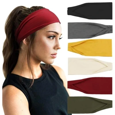 Abbildung von DRESHOW Damen Stirnband Kopfband Haarband Turban Elastische Haarschmuck für Mädchen Alltag Yoga Sport Fitness