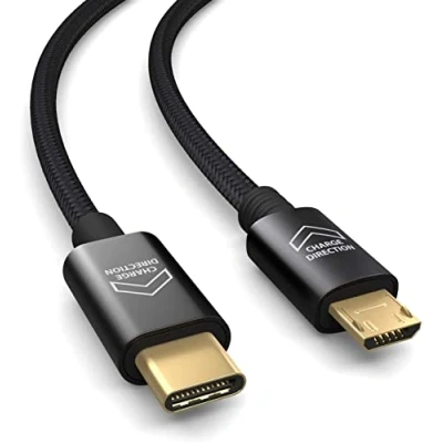 Abbildung von PAXO 1m MICRO USB auf C Kabel, OTG, lädt Geräte, Ladekabel, Ladeadapter, Datenkabel, 2.0