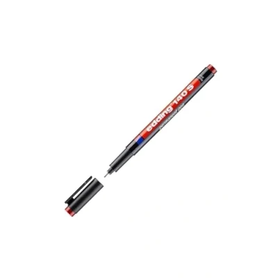 Abbildung von edding 140 S Permanenter Folienschreiber rot 1 Stift Rundspitze 0,3 mm zum Schreiben auf Glas, Kunststoff, Folien und glatten Oberflächen schnelltrocknend, wisch wasserfest