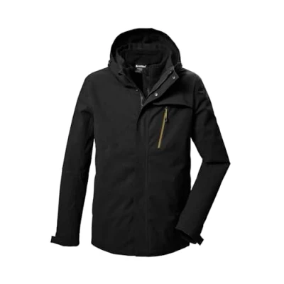 Abbildung von killtec Herren 3 in 1 Funktionsjacke wasserdicht mit abzippbarer Kapuze und einzippbarer Fleecejacke KOW 6 MN JCKT, schwarz, M, 41849 000
