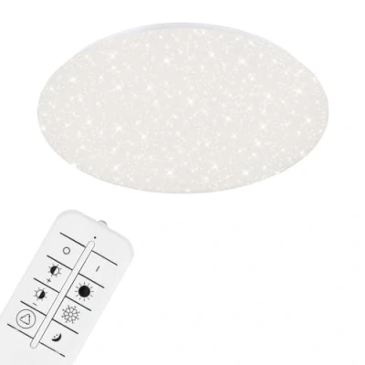 Abbildung von Briloner Leuchten LED Deckenleuchte mit Sternendekor, Deckenlampe dimmbar, Farbtemperatur einstellbar, 40 W, 4000 Lumen, Ø: 49.5cm, Weiß