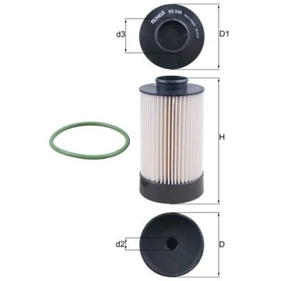 Abbildung von MAHLE ORIGINAL KX 340D Kraftstofffilter Filtereinsatz IVECO: Daily 4, 4 Kasten/Kombi, 6