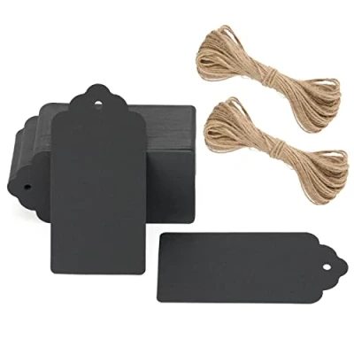 Abbildung von G2PLUS 300g/m² Kraftpapier Etiketten Tags 5CM *10CM Geschenkanhänger Anhänger mit Schnur
