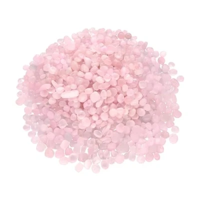 Abbildung von Rosenquarz Mini Trommelsteine 100 Gramm Edelstein Chips 4 7 mm Durchmesser Premium Qualität Lebensquelle Plus