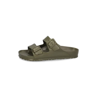 Abbildung von Birkenstock Pantolette flach khaki, Größe: 38, Khaki Schuhe