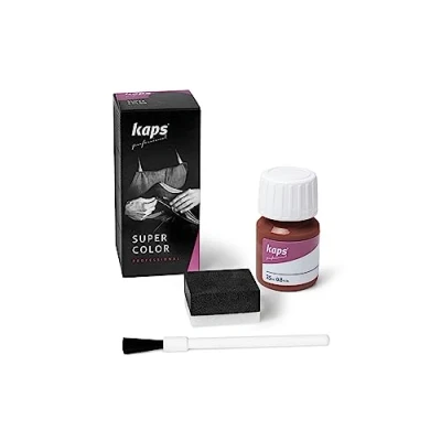 Abbildung von Kaps Super Color Lederfarbe für Naturleder, Synthetik und Textil, Lederfärber, 25 ml, Braun 110