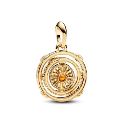 Abbildung von PANDORA X Game of Thrones Drehendes Astrolabe Charm Anhänger aus Sterling Silber mit 14 Karat vergoldete Metalllegierung, Kompatibel Moments Armbändern, 762971C01